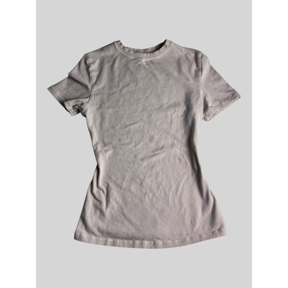 SKIMS Women's Cotton Stretch T Shirt Size XS Faded Light Pink Short Sleeve